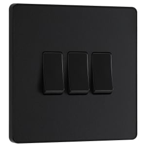 BG Evolve Matt Black 20A 16Ax Triple Light Switch - 2 Way Price Comparisons | Compare The Build