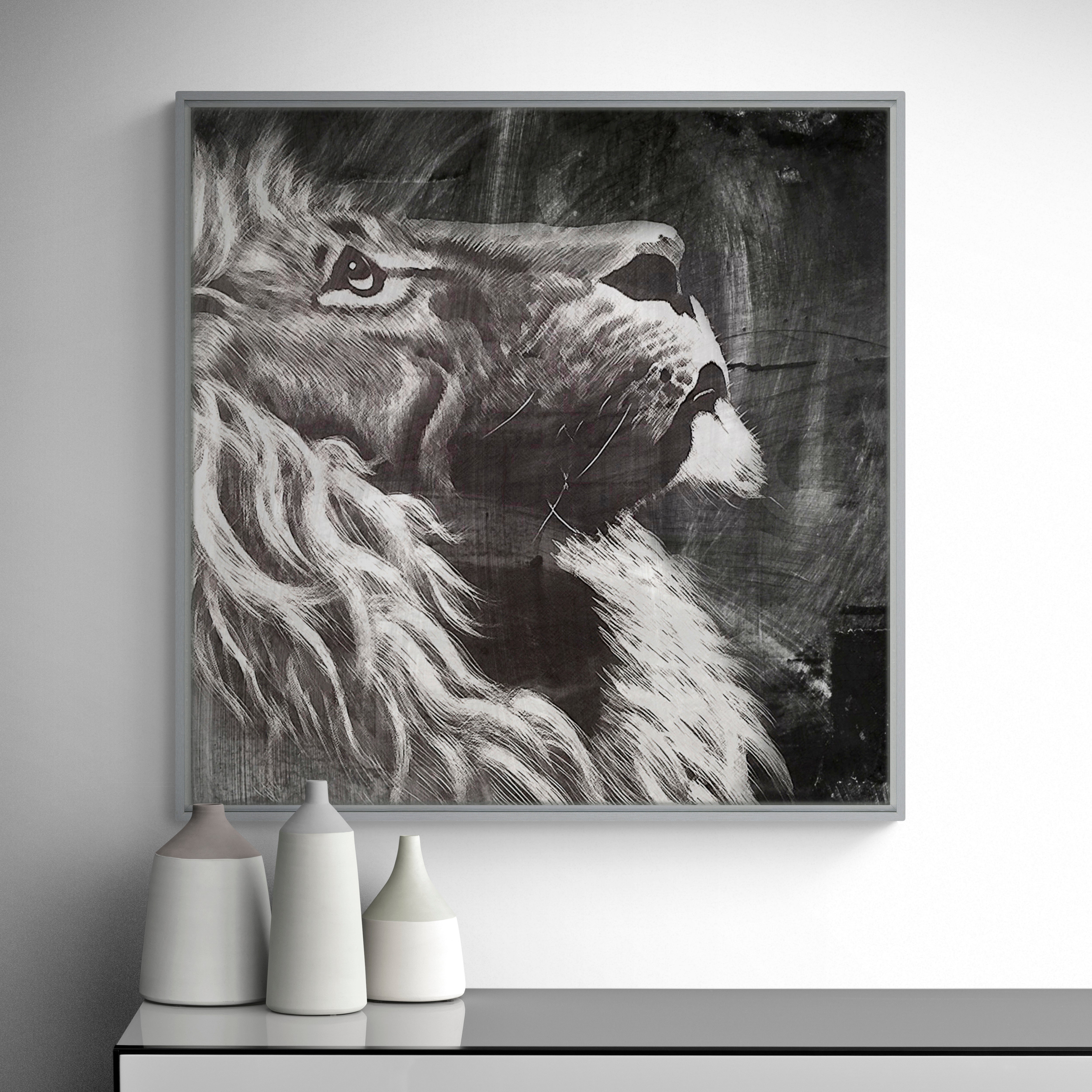 Chalk Lion Framed Print Silver Price Comparisons | Compare The Build