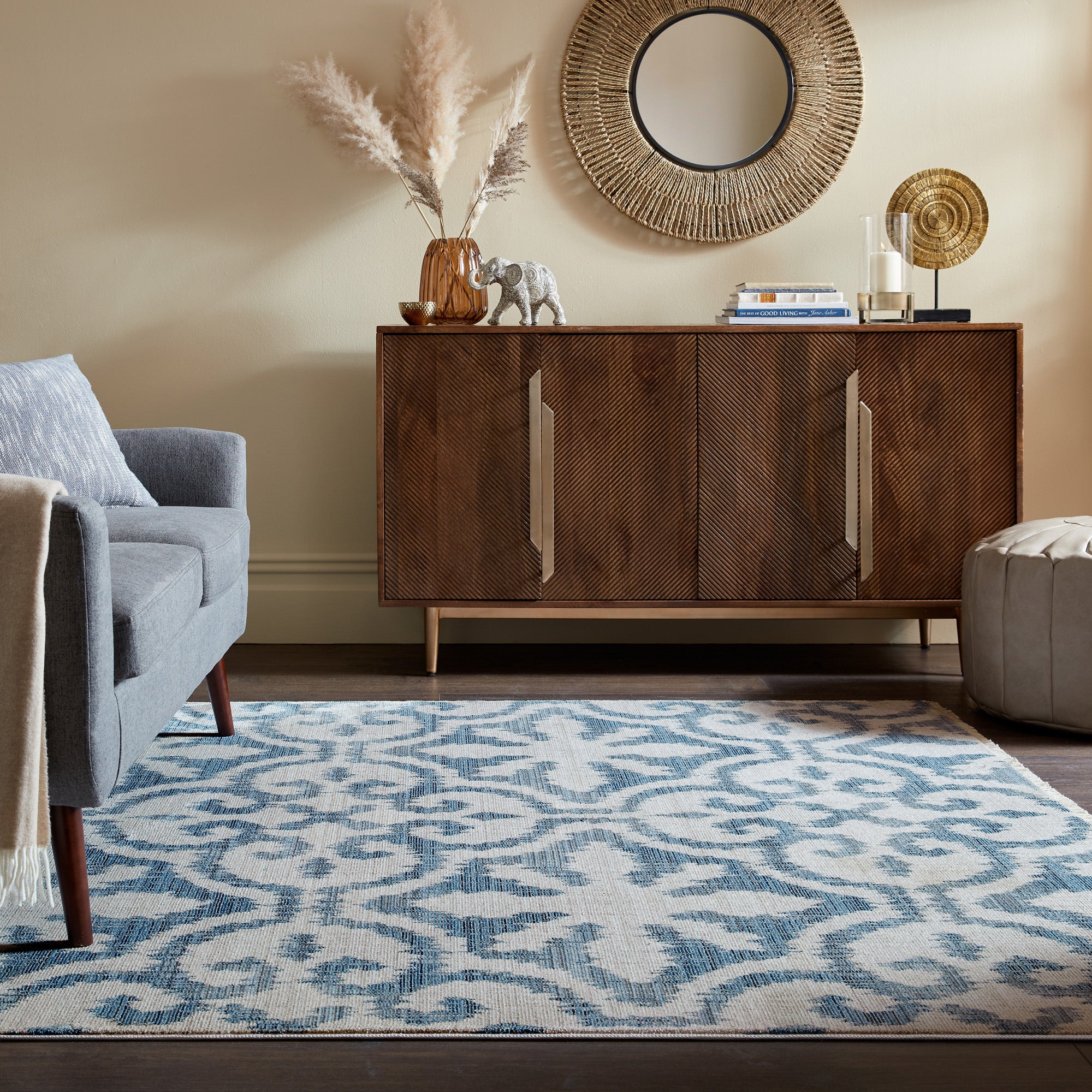 Satara Rug Blue/White Price Comparisons | Compare The Build