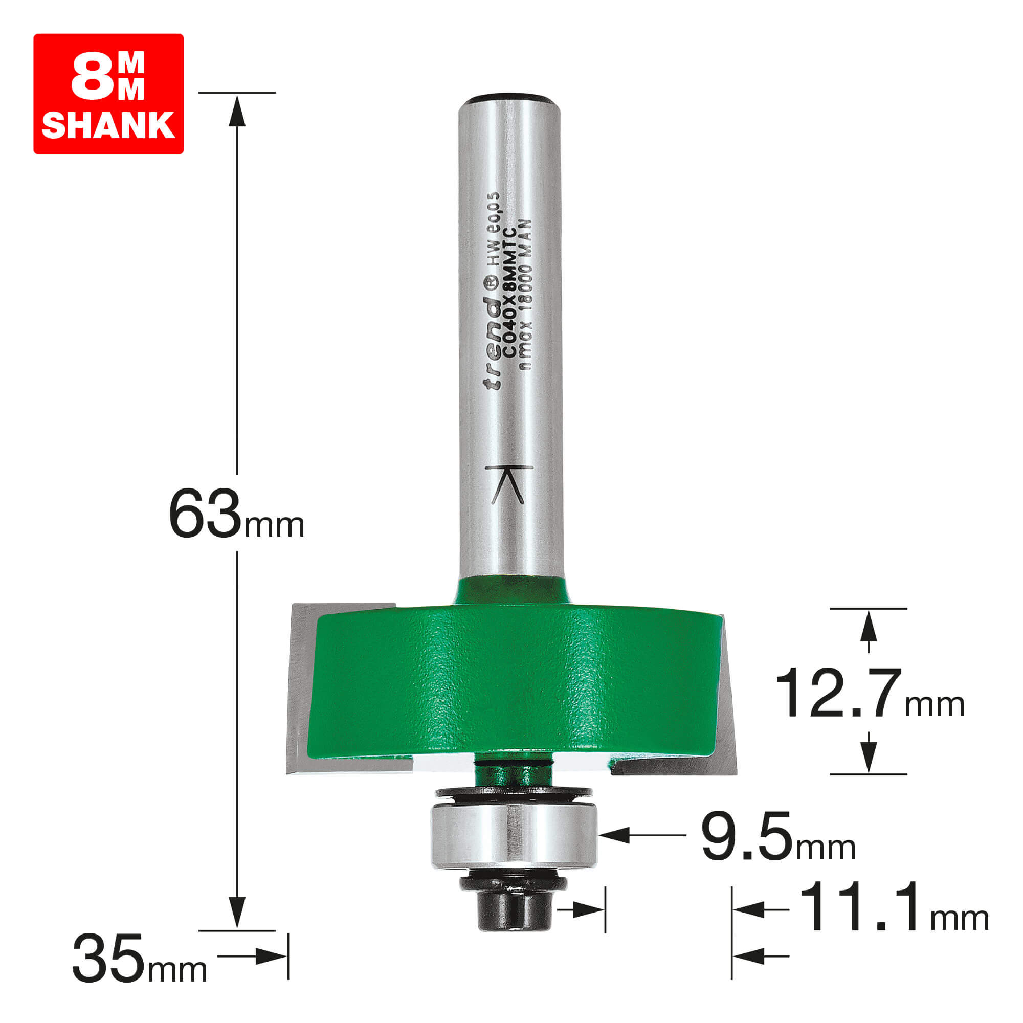 Trend Bearing Self Guided Rebate Router Cutter 35mm 12.7mm 8mm Price Comparisons | Compare The Build