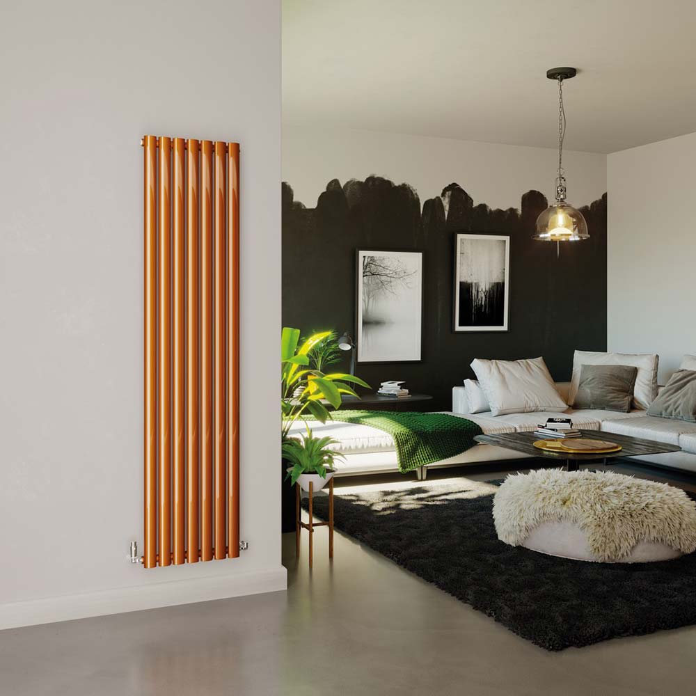 DQ Cove Vertical Designer Radiator, Copper Lacquer, 1800mm x 413mm - Double Panel Price Comparisons | Compare The Build