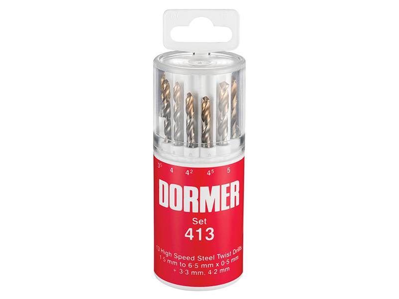 Dormer DORA094413 A094 No.413 HSS TiN Coated Drill Set of 13 1.5- 6.50mm x 0.5mm Price Comparisons | Compare The Build