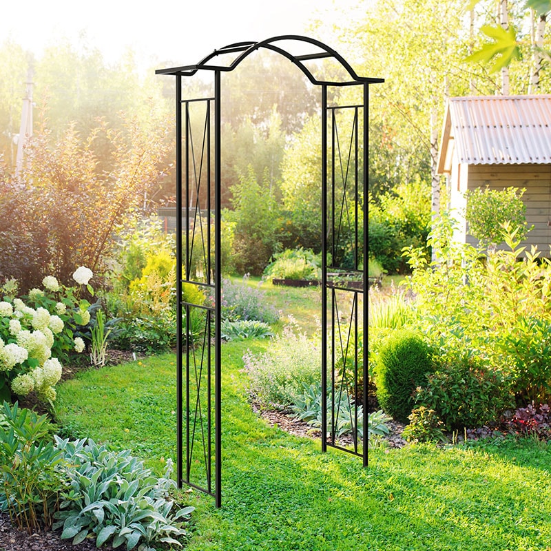 Panacea Camberwell Wave Top Metal Garden Arch 7'4 x 4' Price Comparisons | Compare The Build