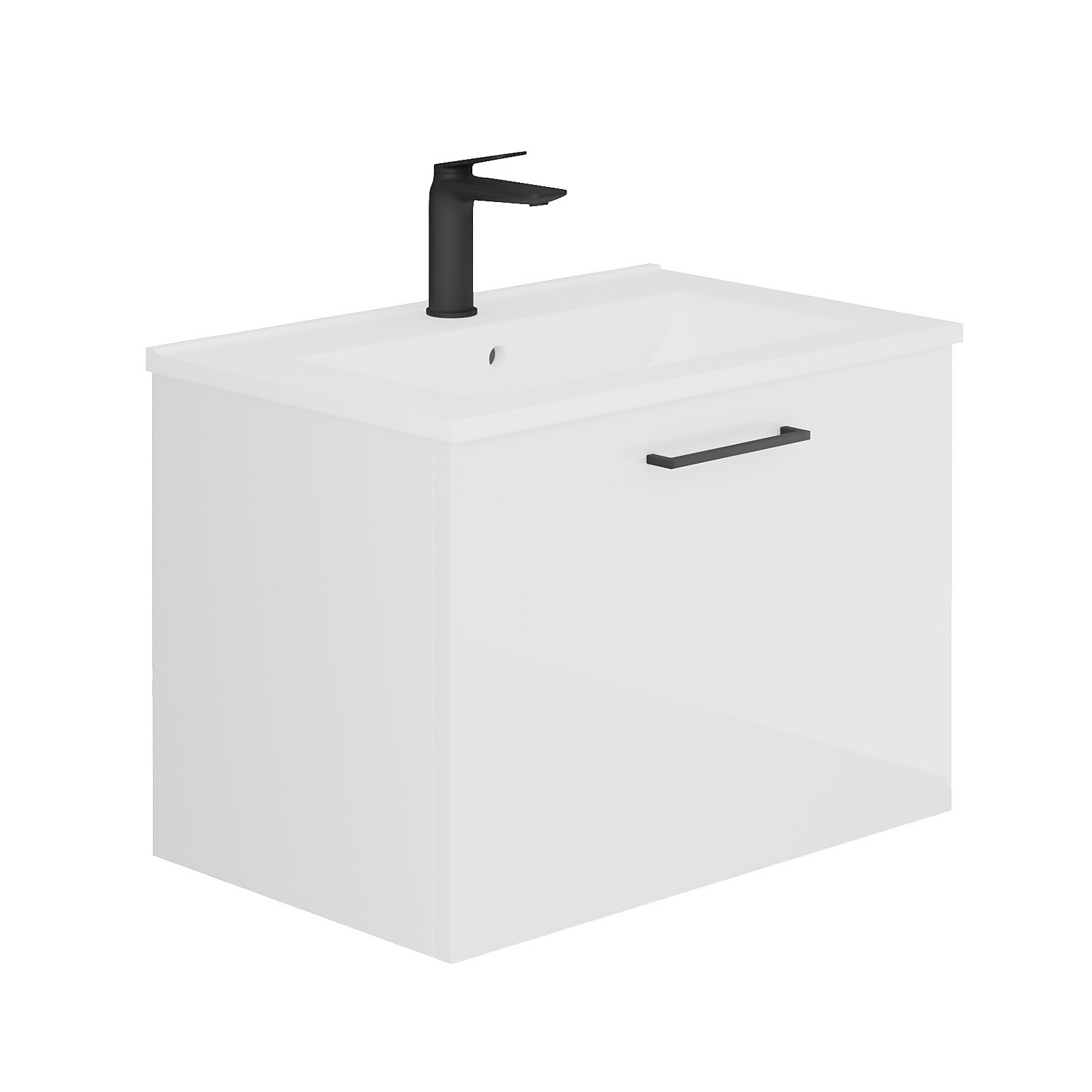 Bathstore Hartley 600mm Wall Hung Vanity Single Drawer Unit and Basin - Gloss White Price Comparisons | Compare The Build