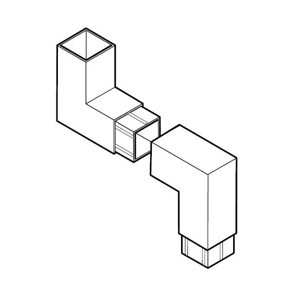 Alumasc Flushjoint Square 92.5dg 2 Piece 250mm Offset 75mm x 75mm - Black Aluminium CP33/250/92A/PPC/9017 Price Comparisons | Compare The Build