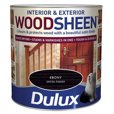 Dulux Ebony Satin Doors & Window Frames Wood Stain, 750Ml | Compare The Build