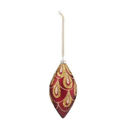 Gold & Red Glitter Effect Plastic Ornate Decoration Price Comparisons | Compare The Build