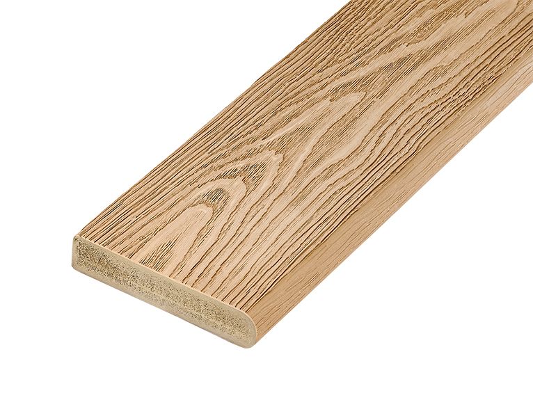 Premium Woodgrain Effect Bullnose Board Capstock PVC-ASA 3600mm x 150mm x 32mm - Cedar | Compare The Build