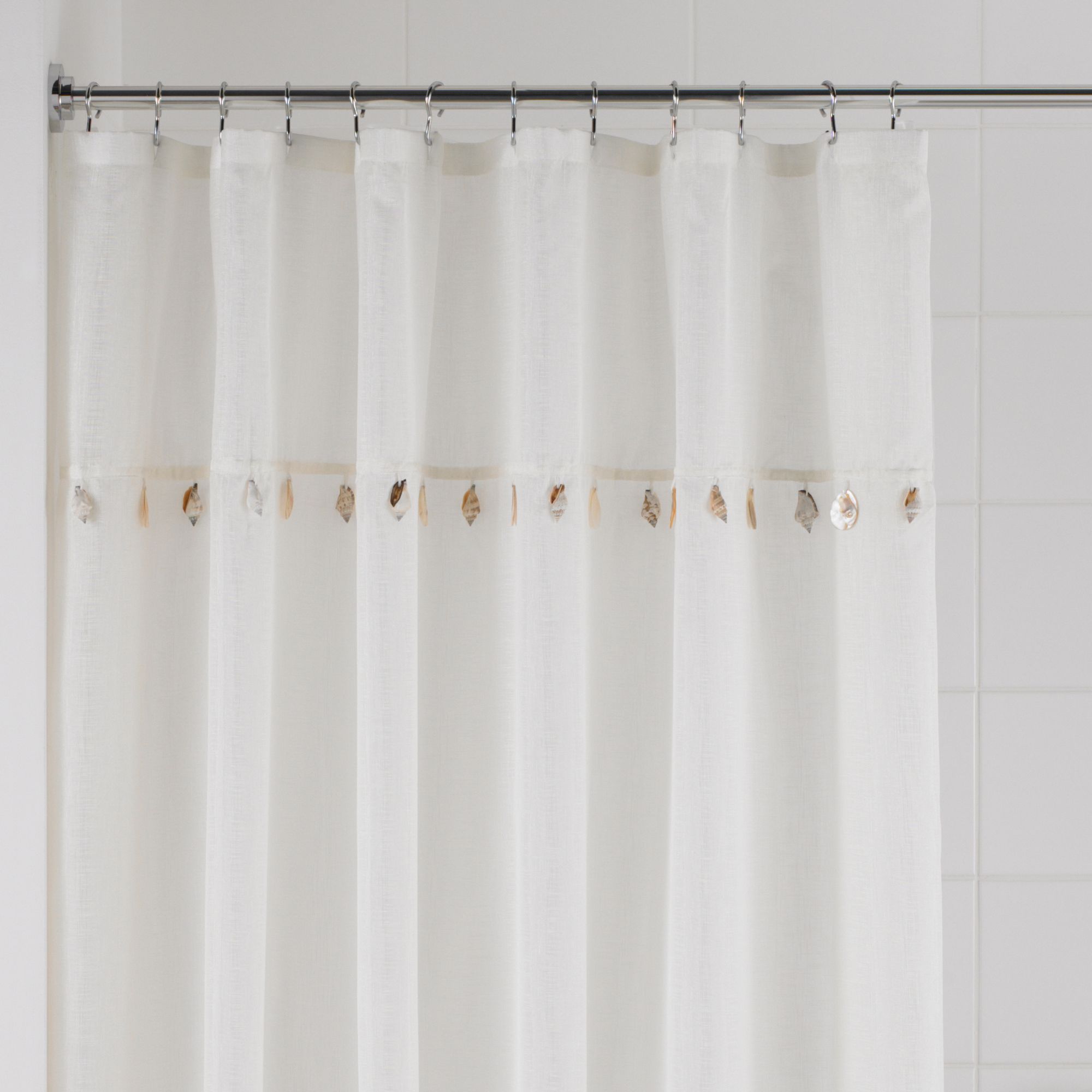 Cooke & Lewis Cream Seashore Shower Curtain (L)1800 mm Price Comparisons | Compare The Build