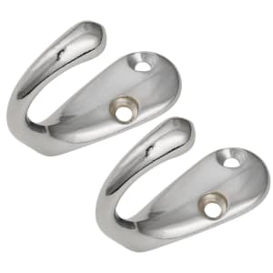 Wickes Chrome One Prong Hook - Pack of 2 Price Comparisons | Compare The Build