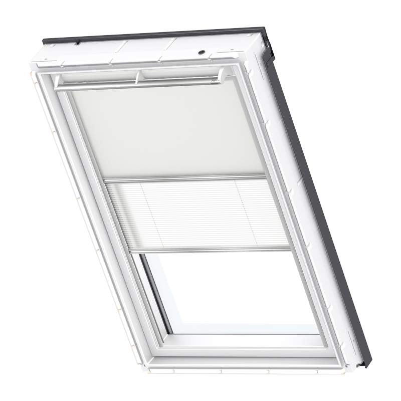 VELUX Manual Duo Blackout Blind DFD SK06 1085 - Beige and White DFD SK06 1085S Price Comparisons | Compare The Build