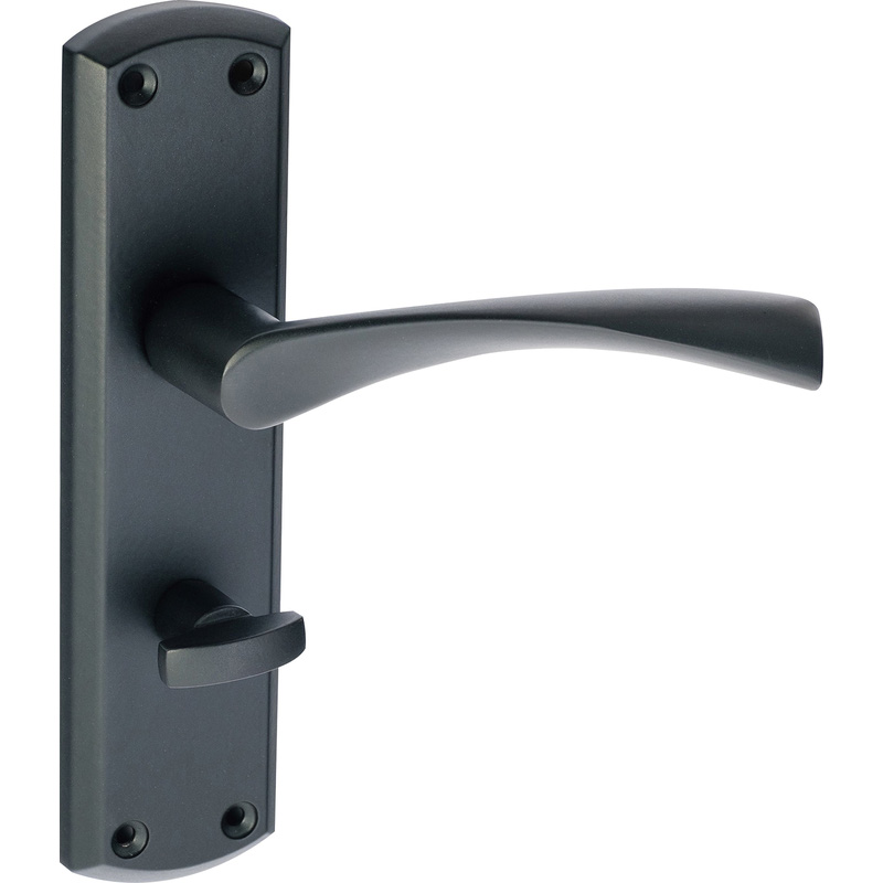 Eclipse Monza Door Handles Bathroom Matt (Pair) in Black Zinc/Aluminium Price Comparisons | Compare The Build