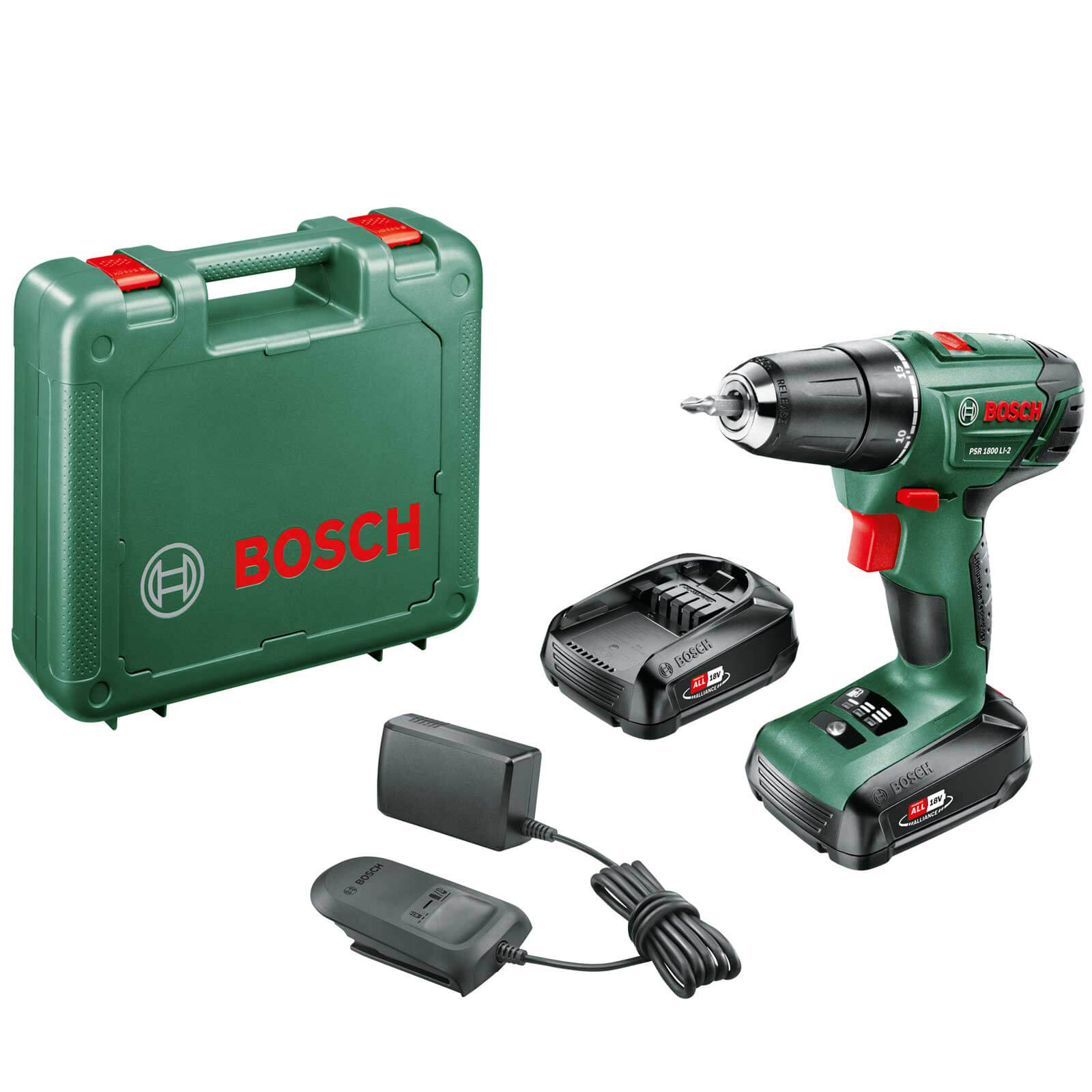 Bosch PSR 1800 LI-2 18v Cordless Drill Driver 2 x 2.5ah Li-ion Charger Case Price Comparisons | Compare The Build