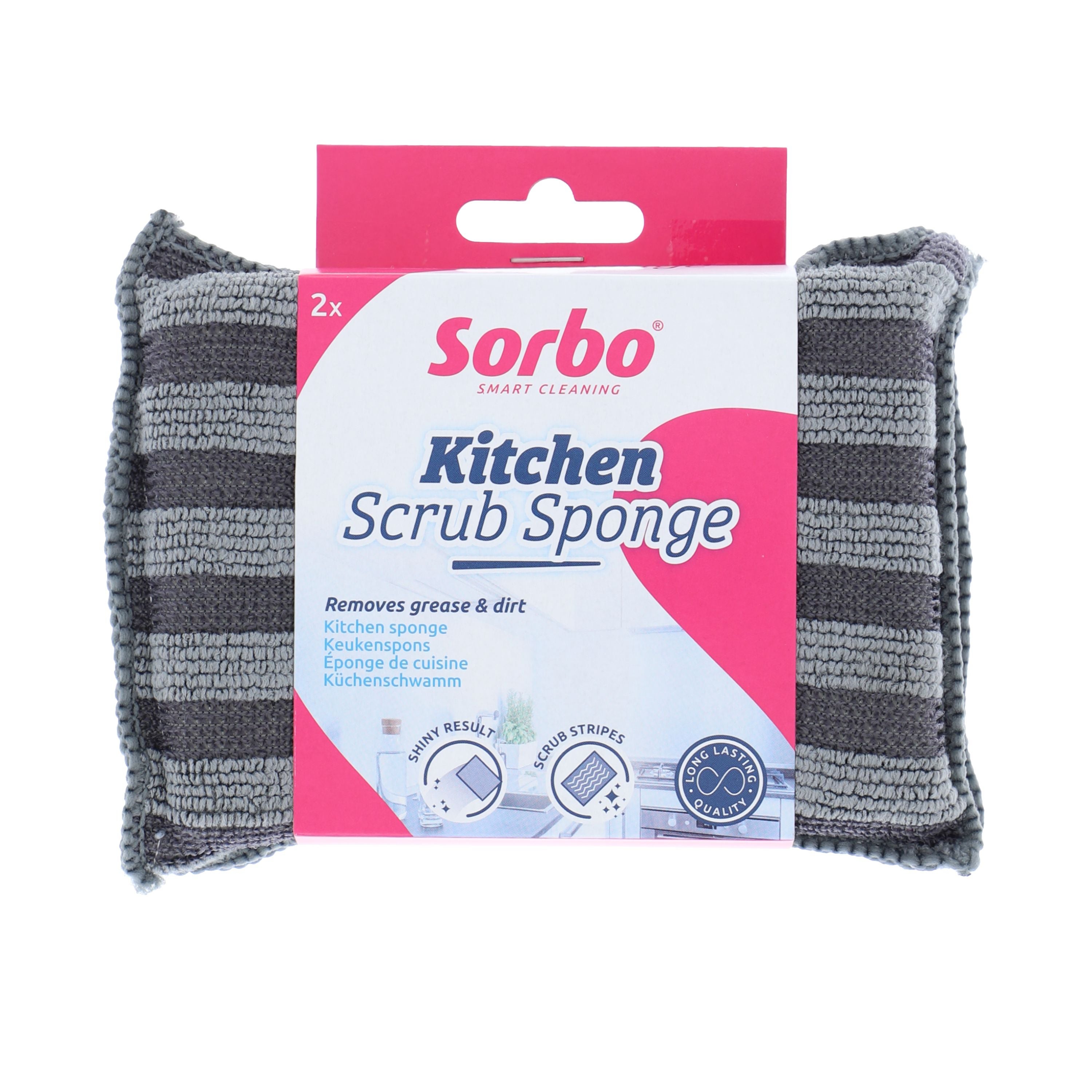 Sorbo Pack of 2 Kitchen Scrub Sponges Grey | Compare The Build