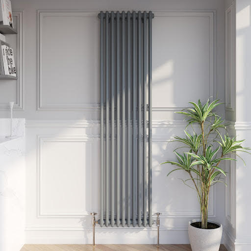 Park Lane Traditional Vertical Colosseum Double Bar Column Radiator Anthracite - 1800 x 470mm Price Comparisons | Compare The Build