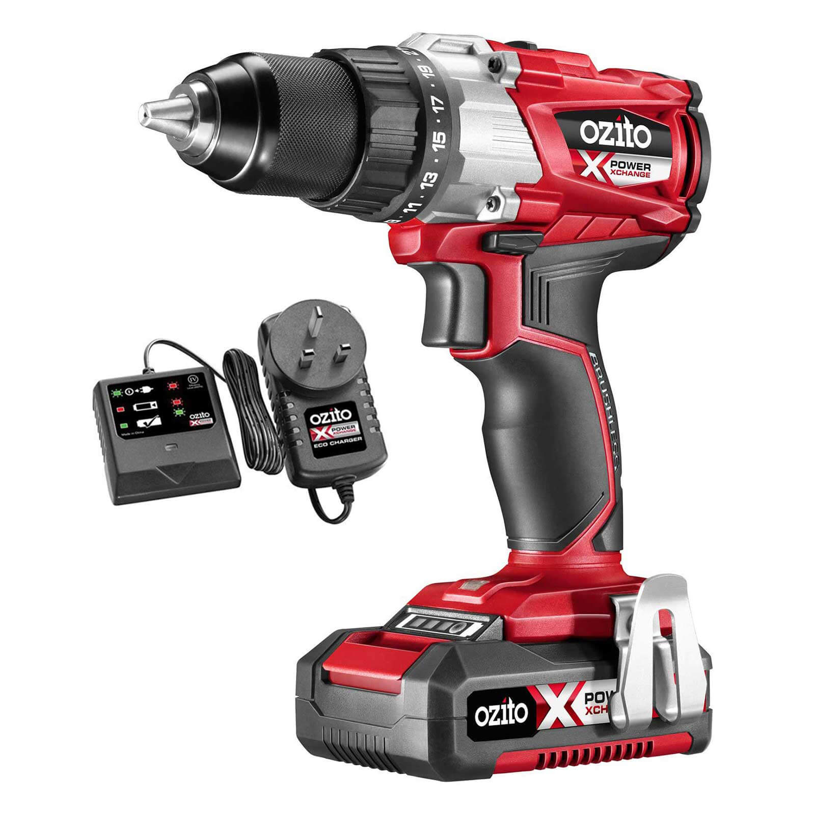 Ozito PXBDS 18v Cordless Brushless Drill Driver 1 x 2ah Li-ion Charger No Case | Compare The Build