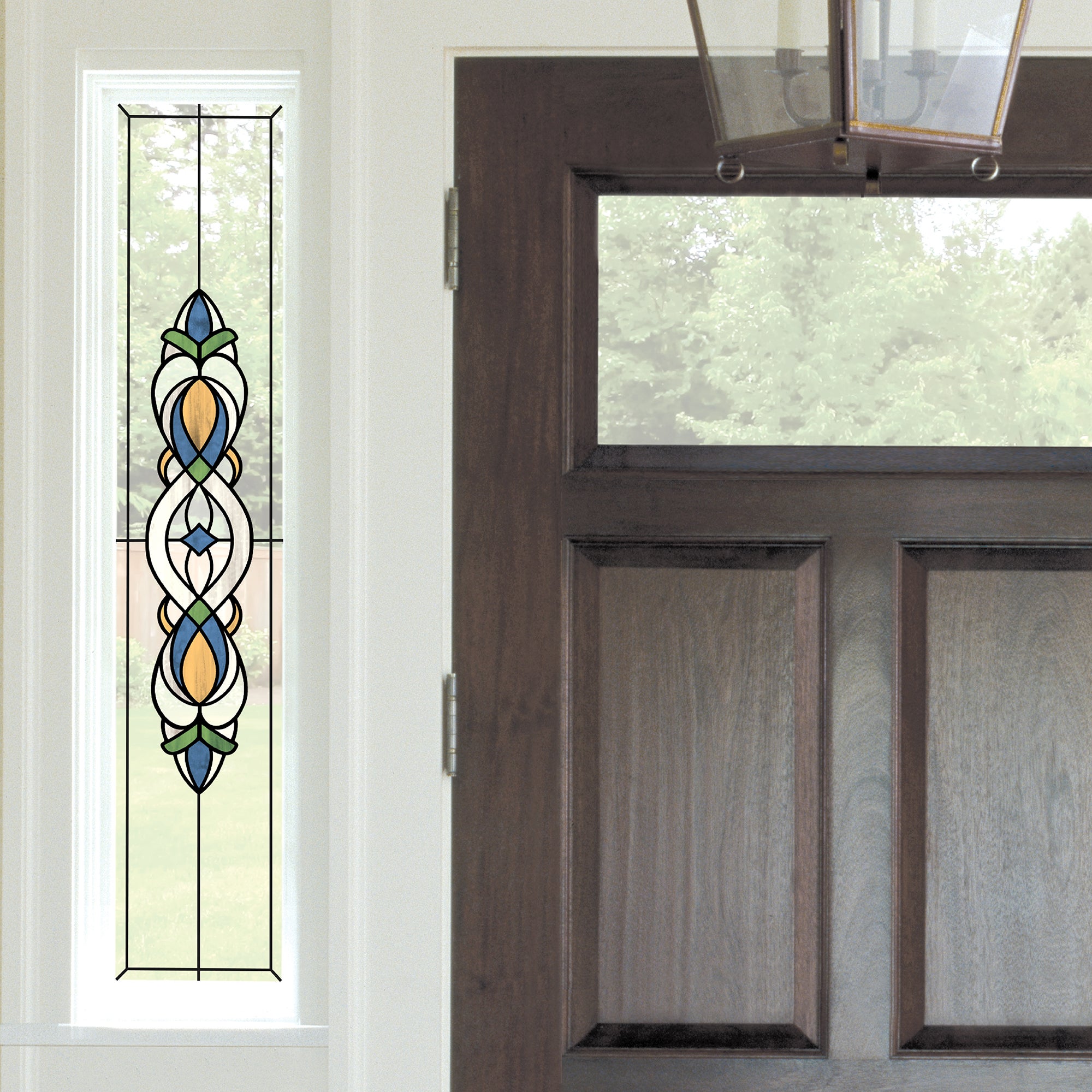 Blue Bristol Static Stained Glass Decal Blue/Green/Brown Price Comparisons | Compare The Build