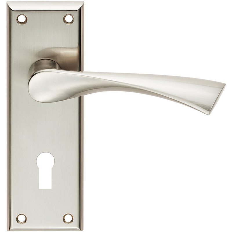 Serozzetta Venti Door Handles Lock Satin (Pair) in Nickel | Compare The Build