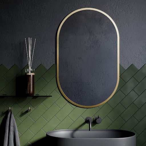 Vasari Capsule Mirror - 500 x 800mm Brushed Brass Price Comparisons | Compare The Build