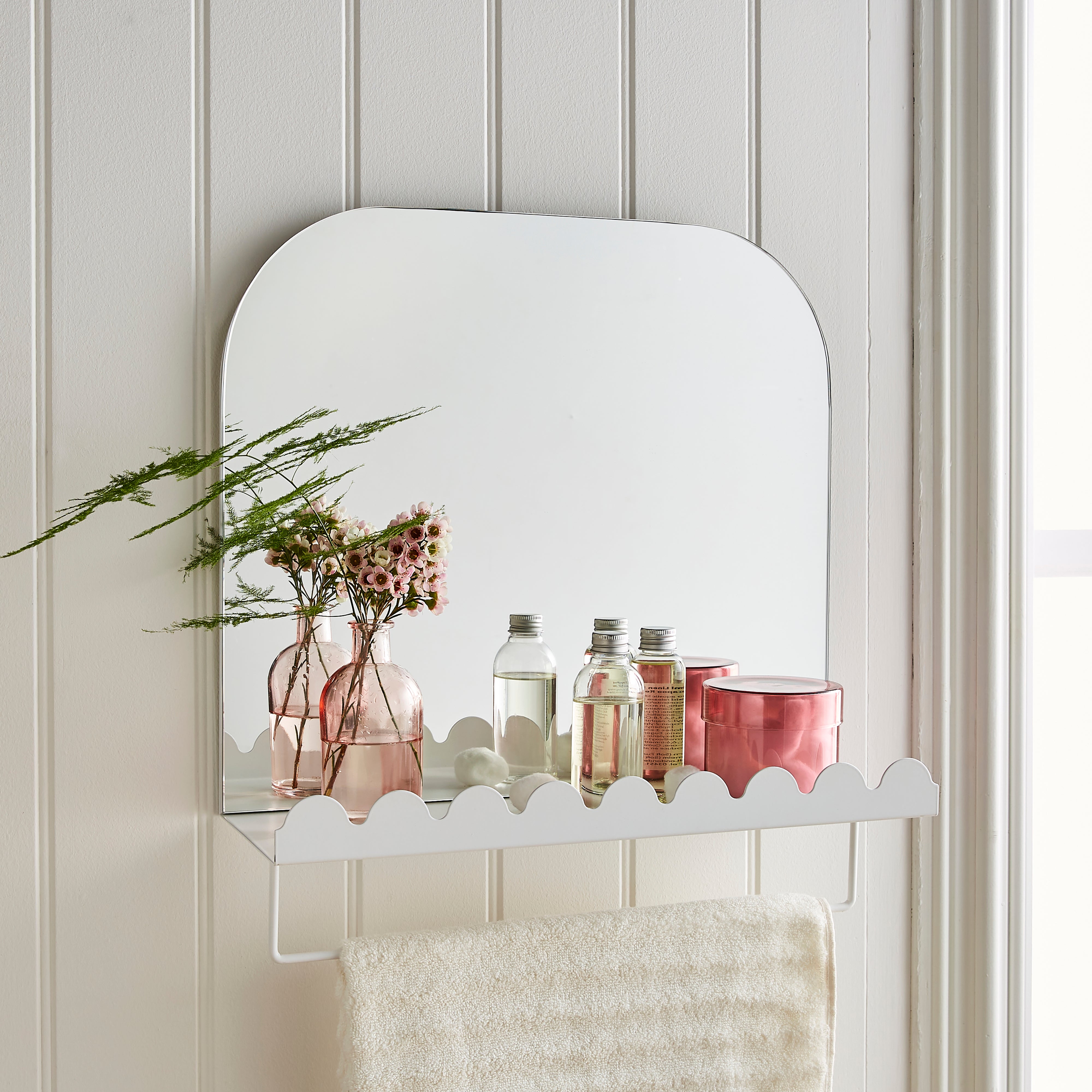 Heart and Soul Scalloped Mirror White | Compare The Build