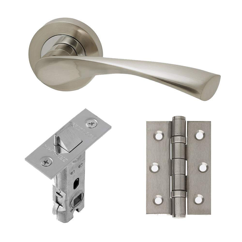 LPD Internal Polished Chrome Satin Nickel Solar Handle Hardware Pack - Latch LPD Doors HARDSOL | Compare The Build