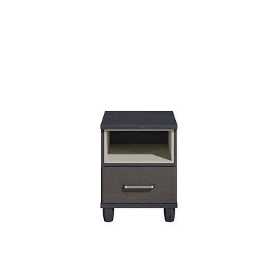 Consort Pandora Textured Black & Graphite 1 Drawer 2 Over 4 Bedside Chest (H)520mm (W)400mm (D)420mm Price Comparisons | Compare The Build