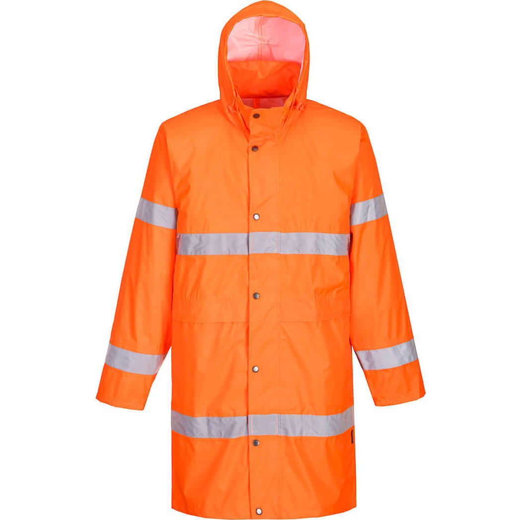 Portwest Hi Vis Long Rain Coat Orange M Price Comparisons | Compare The Build