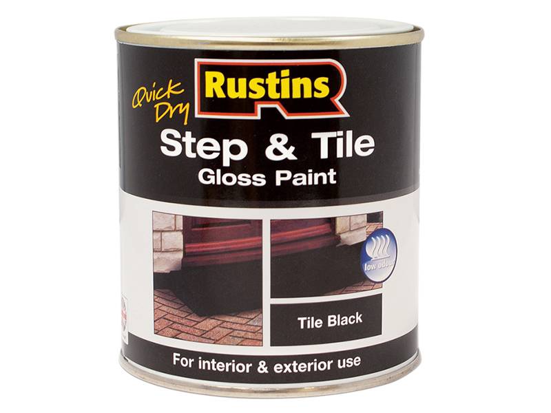 Rustins RUSSTPBK1LQ Quick Dry Step & Tile Paint Gloss Black 1 litre Price Comparisons | Compare The Build
