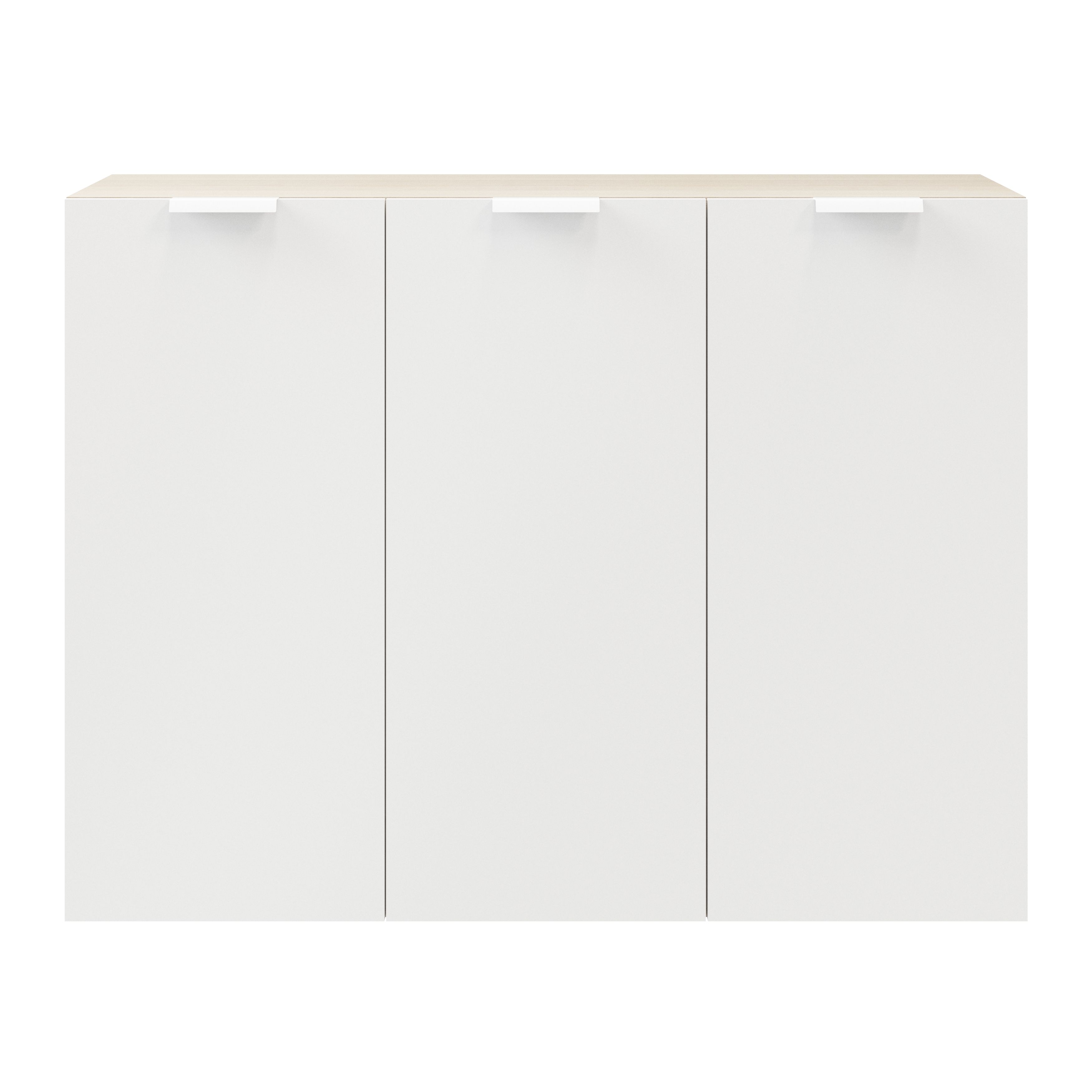 GoodHome Atomia Freestanding White Oak Effect Medium Office & Living Storage (H)1125mm Price Comparisons | Compare The Build