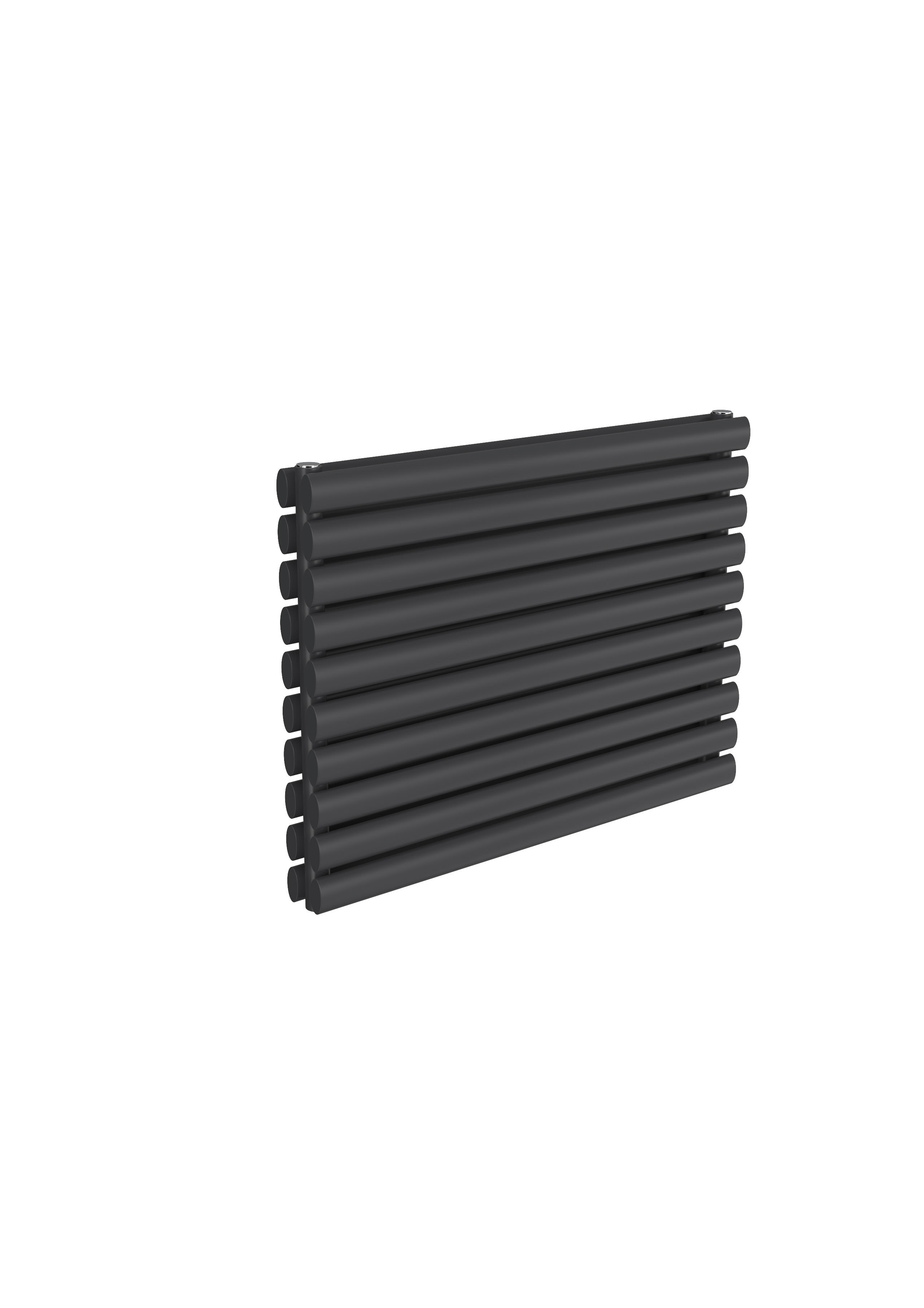 Reina Nevah Horizontal Designer Radiator, Anthracite, 590mm x 800mm | Compare The Build