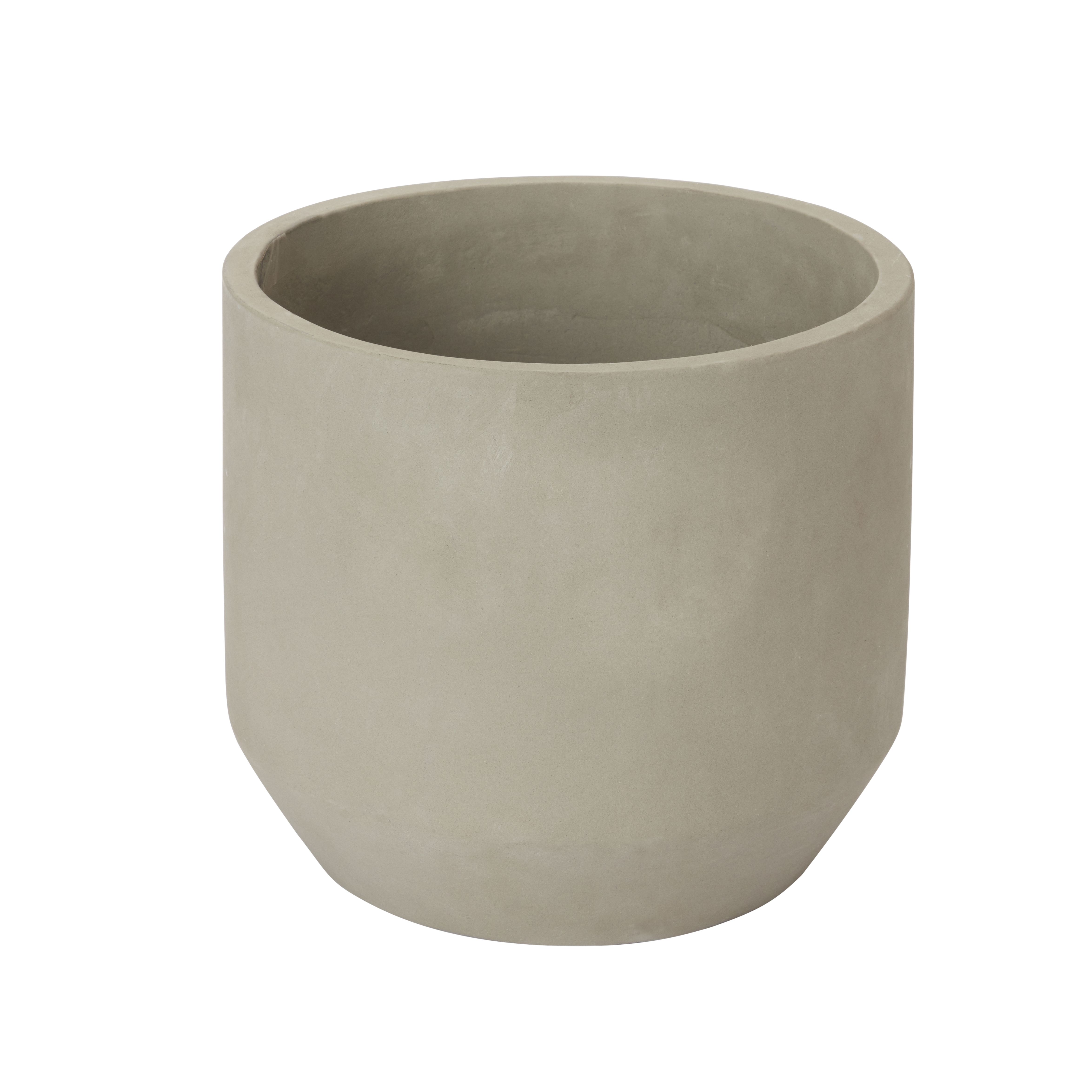 GoodHome Grey Clay Round Plant Pot (Dia)27.4Cm Price Comparisons | Compare The Build