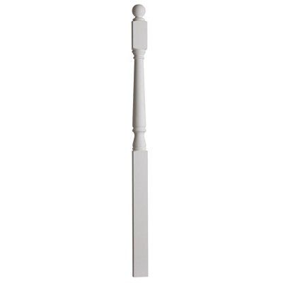 Cheshire Mouldings Traditional Primed White Turned Complete Half Newel Post (H)1500mm (W)82mm Price Comparisons | Compare The Build