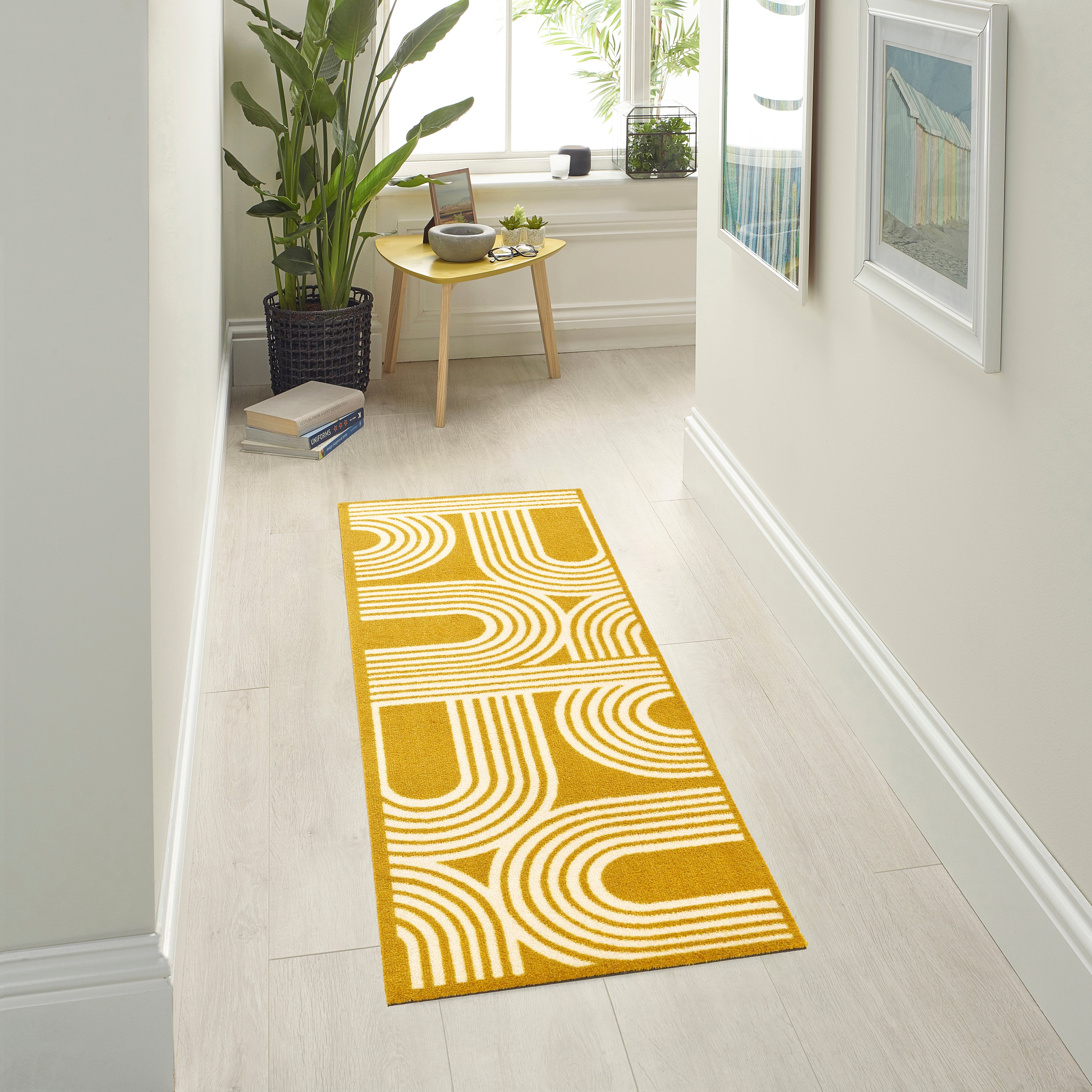 Marvel Curves Washable Doormat Yellow/White Price Comparisons | Compare The Build