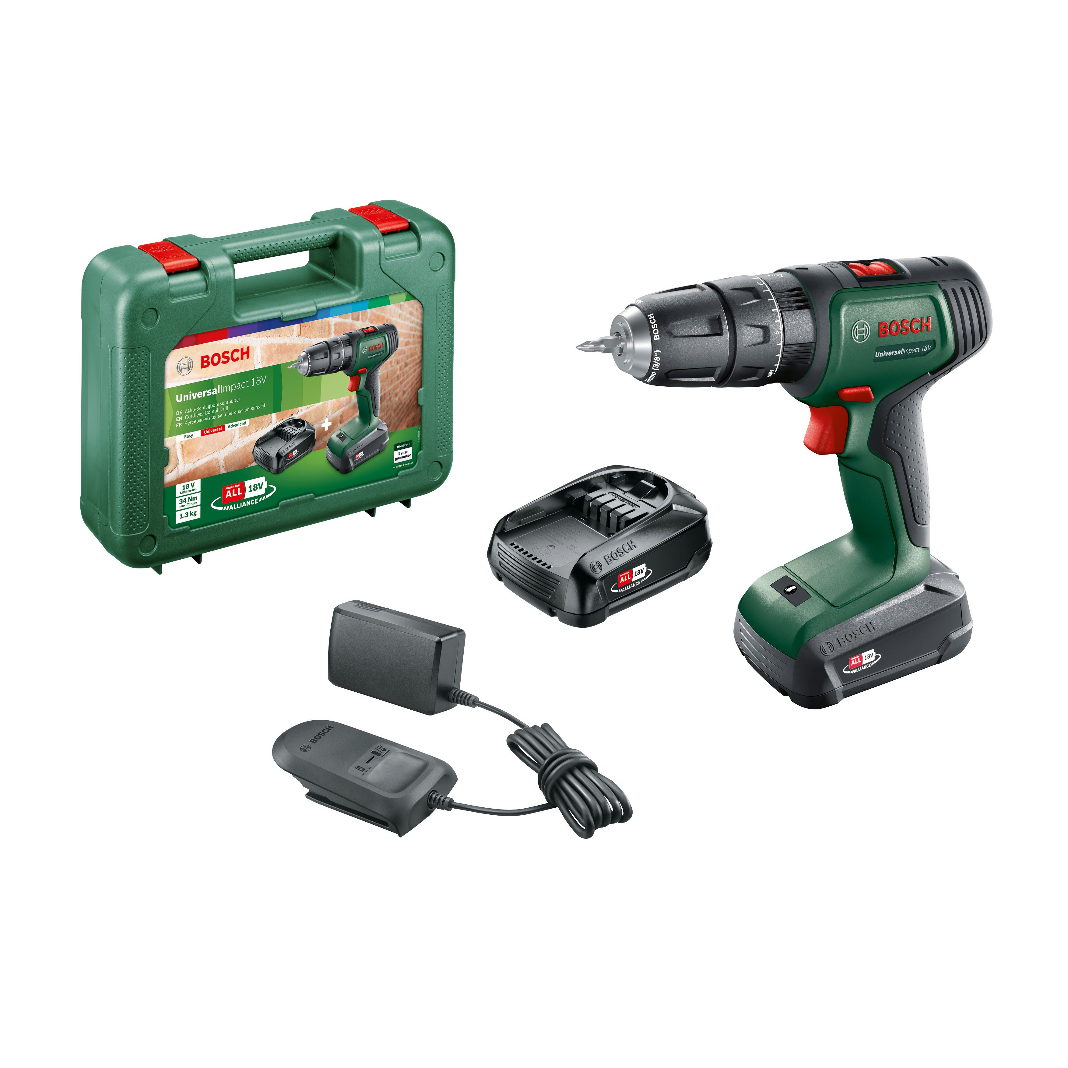 Bosch Power for ALL 18V 2.0Ah Li-ion Cordless Brushed Combi drill 0.603.9D4.172 - 2 batteries included Price Comparisons | Compare The Build