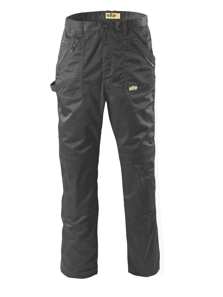 Site Beagle Black Men's Trousers, W40" L32" | Compare The Build