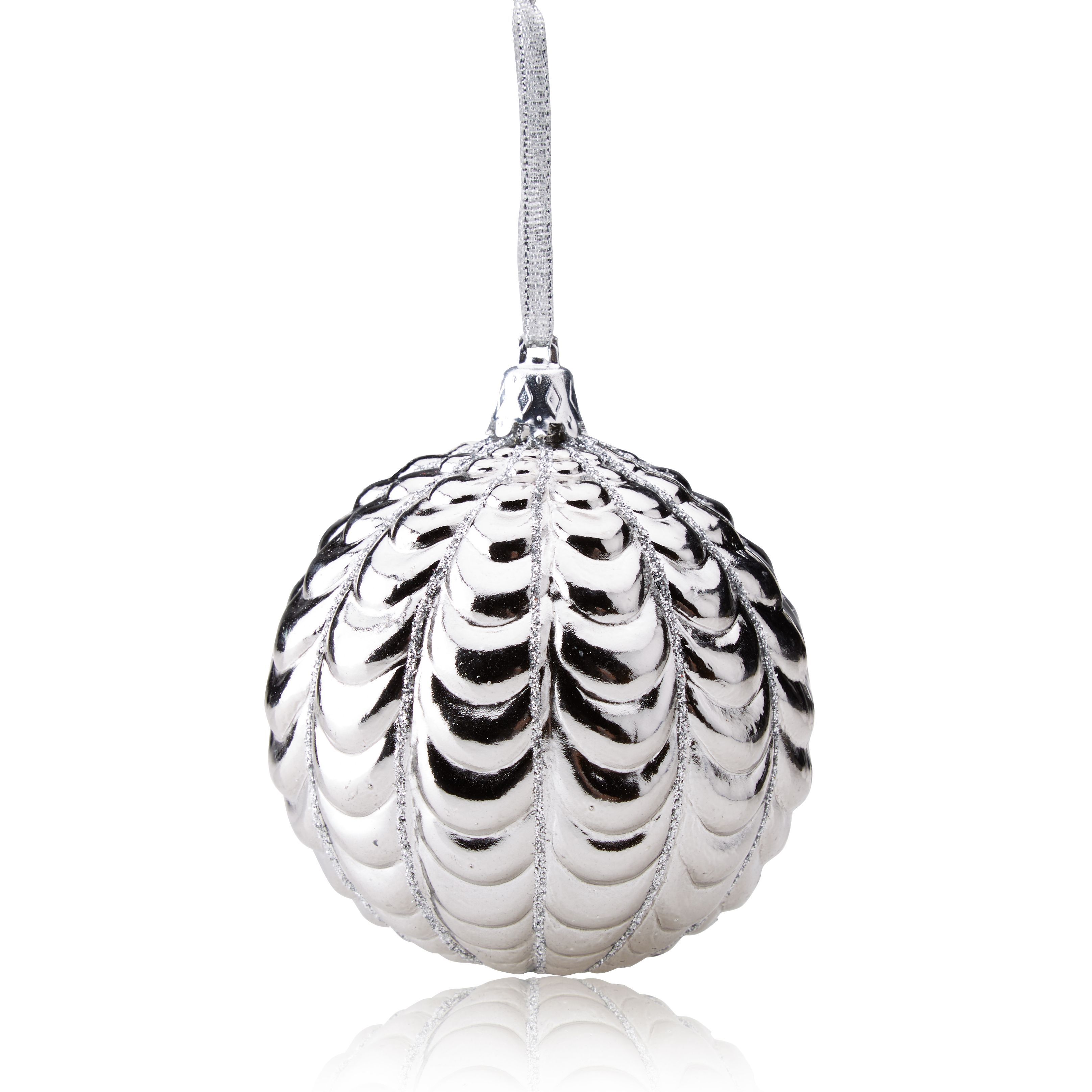 Glitter Drape Effect Silver Baubles Price Comparisons | Compare The Build