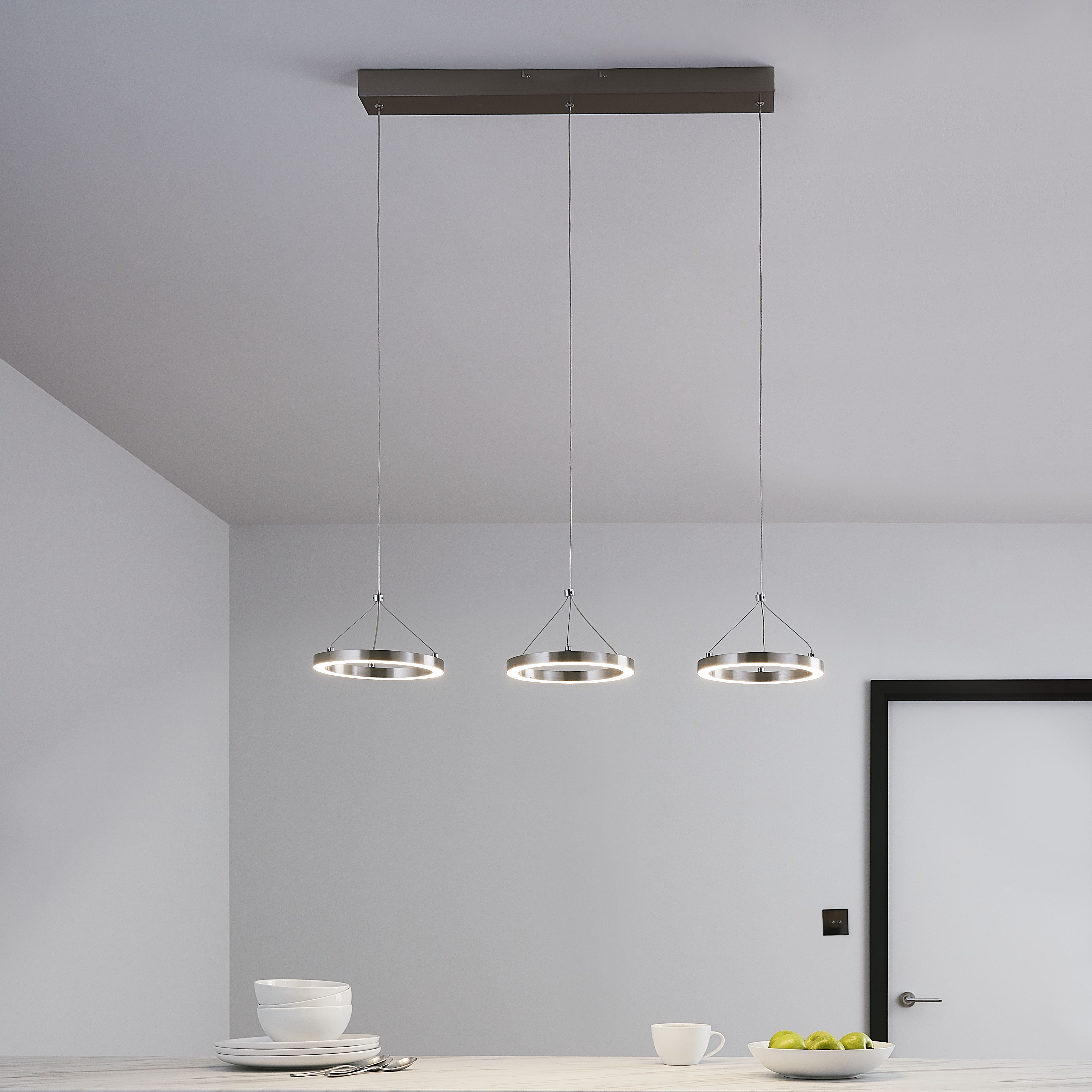 GoodHome Taphao Chrome Effect 3 Lamp Pendant Ceiling Light, (Dia)200mm Price Comparisons | Compare The Build