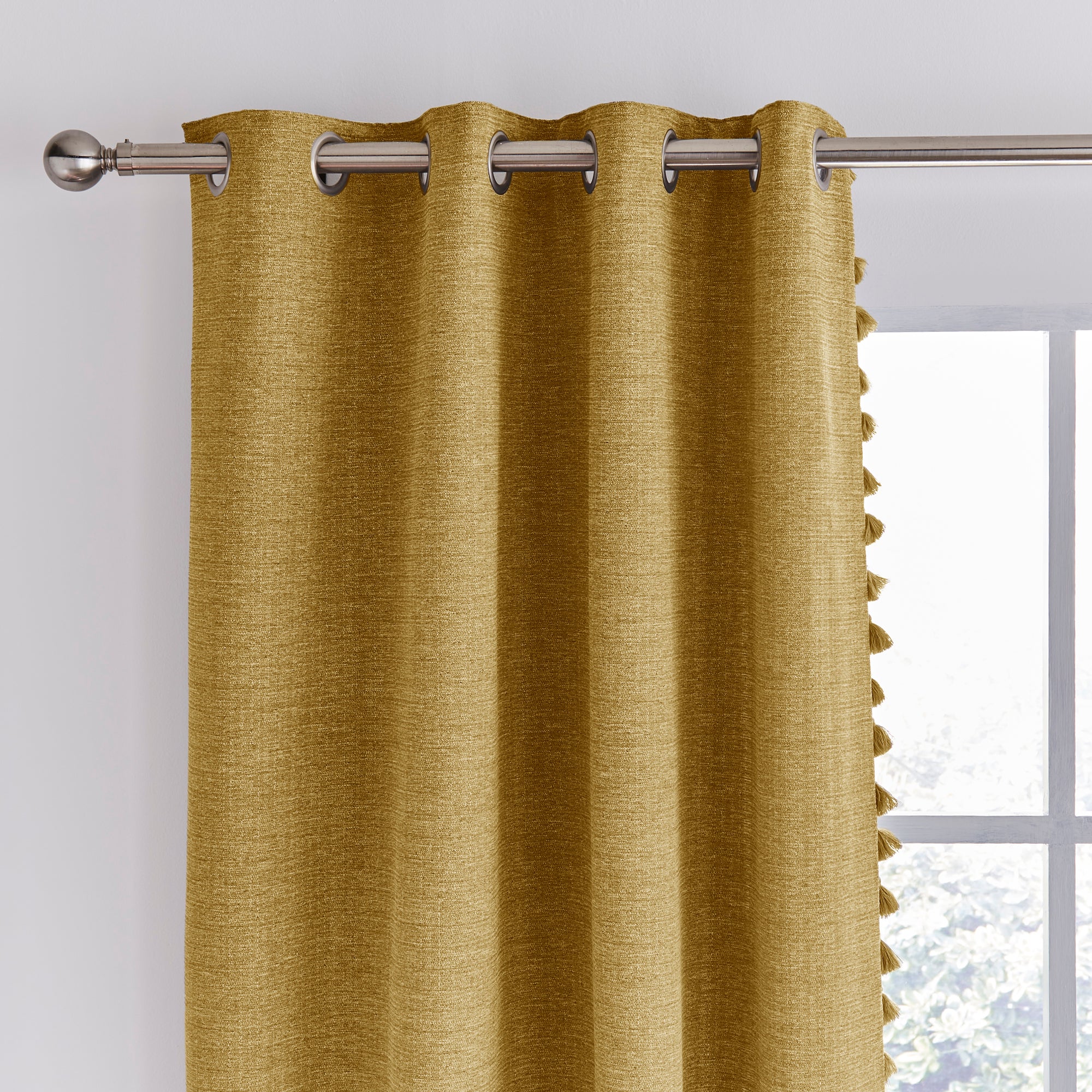 Tassel Old Gold Eyelet Curtains Yellow Price Comparisons | Compare The Build