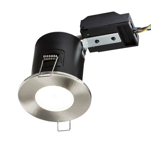 KnightsBridge 230V IP20 Fixed GU10 Fire-Rated Downlight- Brushed Chrome Price Comparisons | Compare The Build