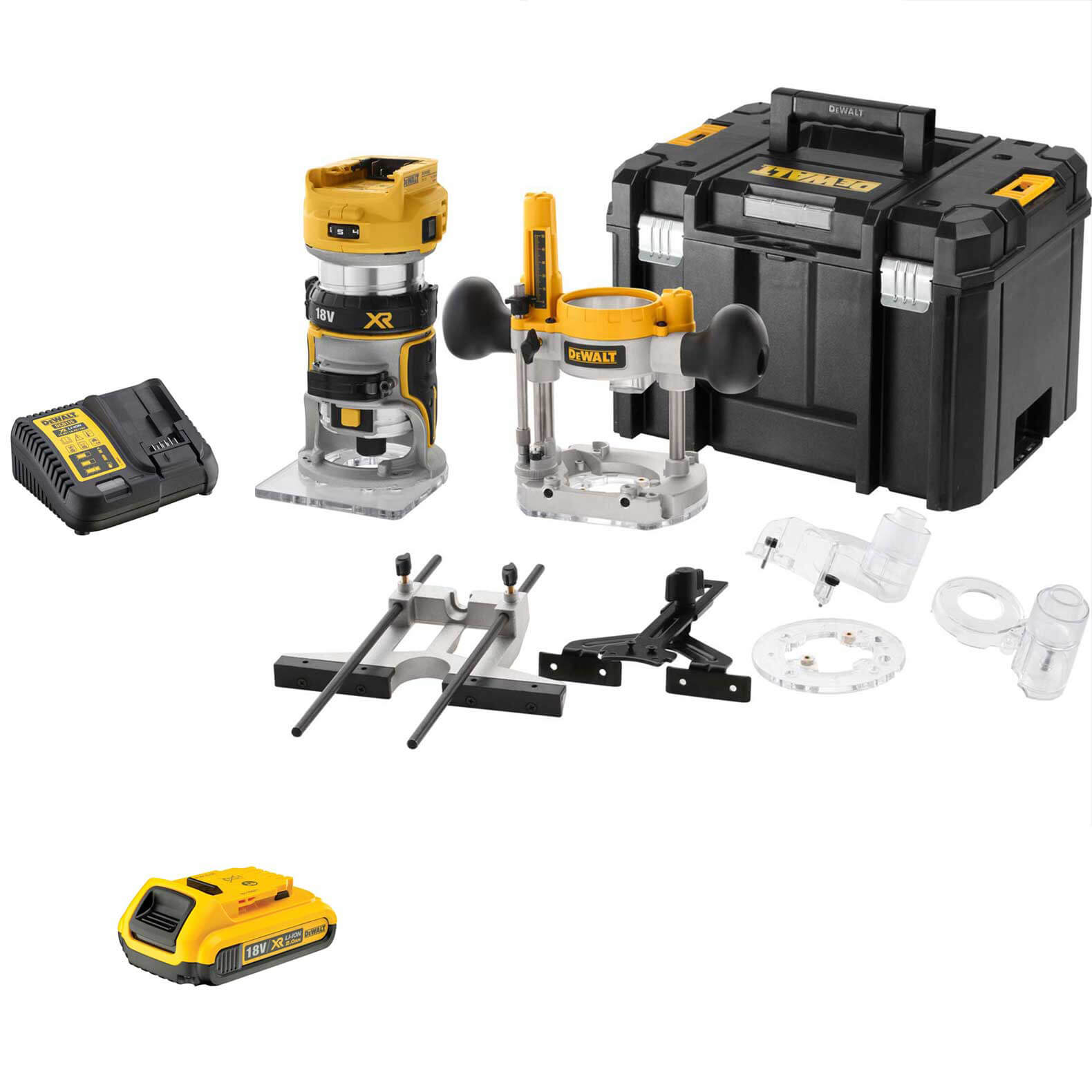 DeWalt DCW604NT 18v XR Cordless Brushless 1/4" Router Kit 1 x 2ah Li-ion Charger Case & Accessories Price Comparisons | Compare The Build