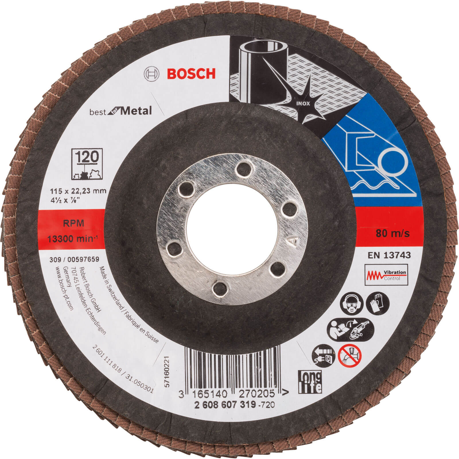 Bosch Zirconium Abrasive Flap Disc 115mm 120g Price Comparisons | Compare The Build