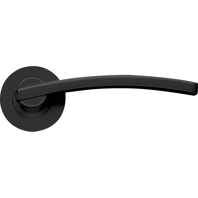 Stanza Adria Lever on Rose Door Handles Oscuro Matt Black (Pair) in Oscuro Black Price Comparisons | Compare The Build