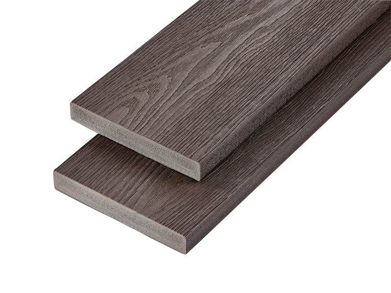 Premium Woodgrain Effect PVC-ASA Decking Board Capstock 3600mm x 200mm x 32mm - Ebony | Compare The Build