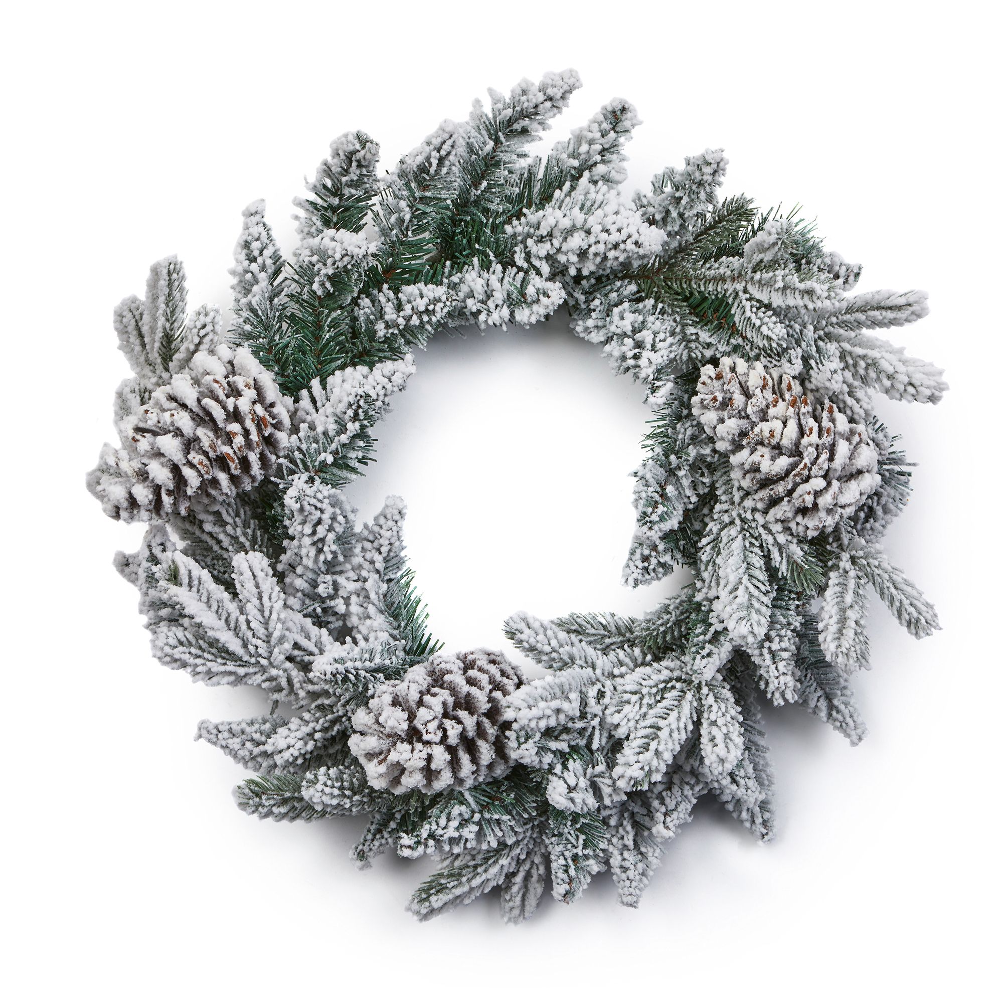 60Cm Lucia Flocked Christmas Wreath Price Comparisons | Compare The Build