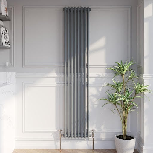 Park Lane Traditional Vertical Colosseum Double Bar Column Radiator Anthracite - 1800 x 380mm Price Comparisons | Compare The Build