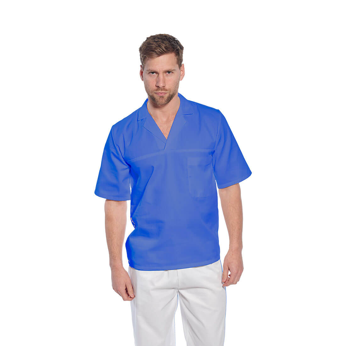 Portwest Mens Short Sleeved Bakers Shirt Royal Blue XS | Compare The Build