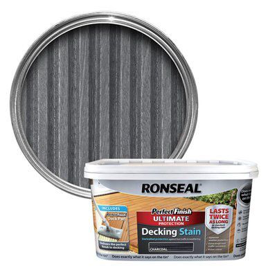 Ronseal Perfect Finish Charcoal Decking Wood Stain, 2.5 | Compare The Build