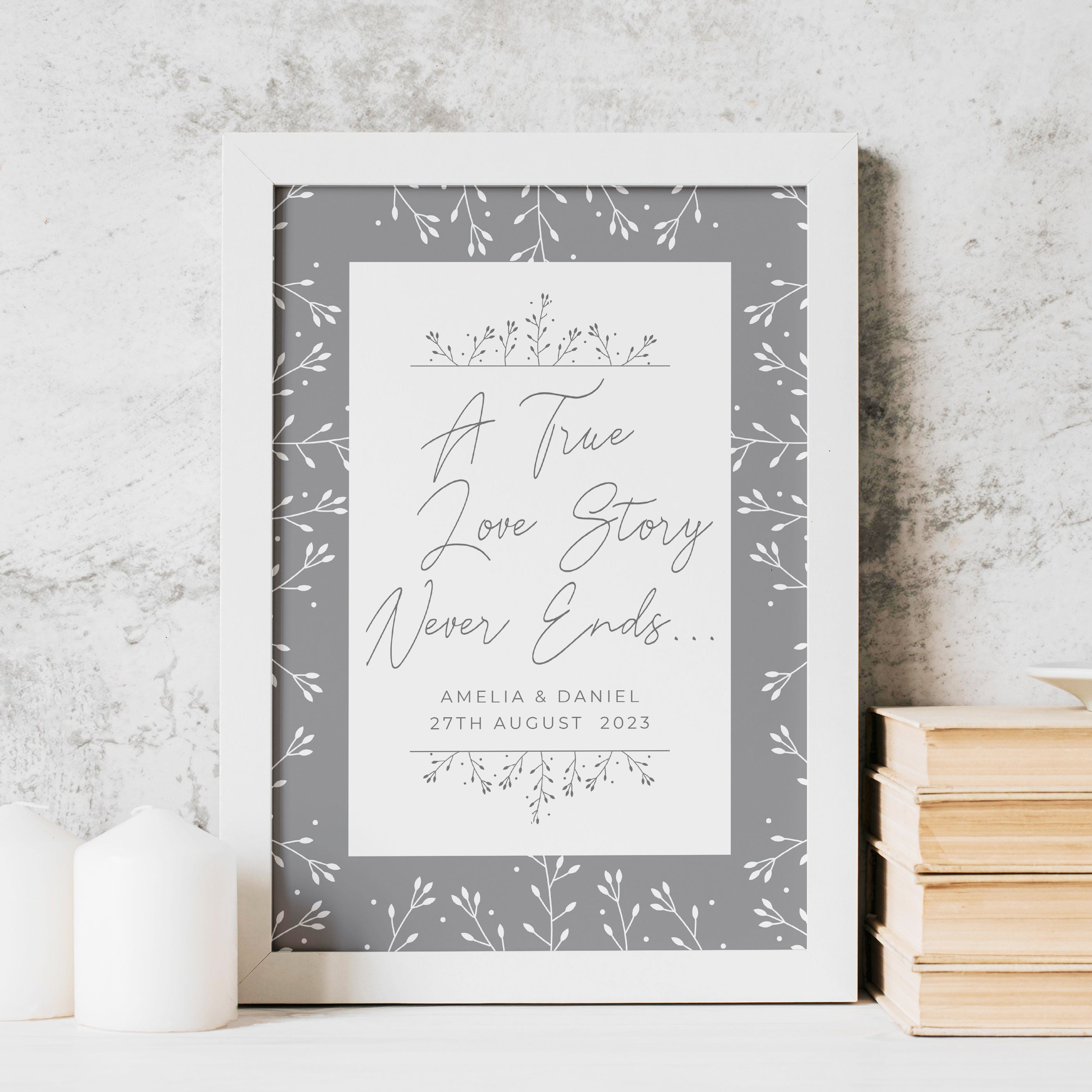 Personalised True Love Story A4 Framed Print White Price Comparisons | Compare The Build