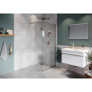 Hadleigh 8mm Brushed Nickel 900mm Frameless Wetroom Screen with Wall Arm & 350mm Pivot Panel Price Comparisons | Compare The Build