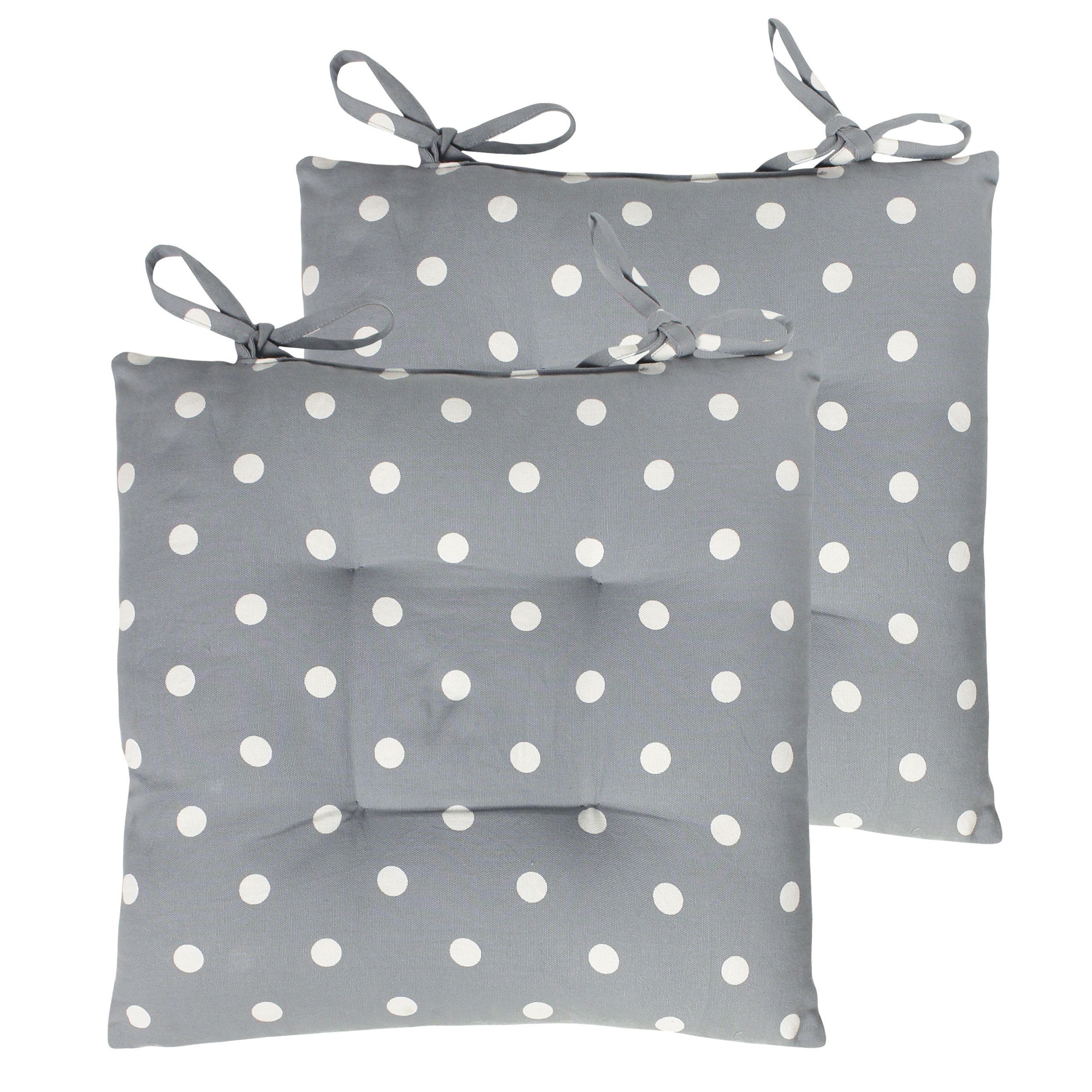 Furn. Natural Polka Dots Seat Pad, Pair Of 2 (L)17Cm X (W)43Cm Price Comparisons | Compare The Build